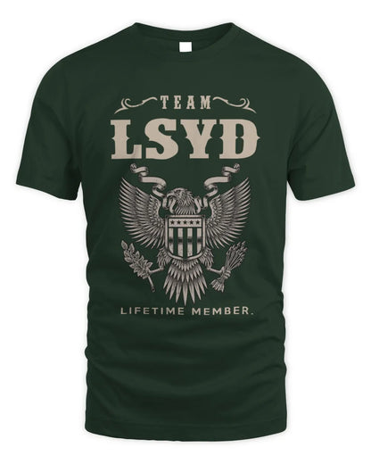 LSYD TP06-K82 – Personalized Classic Style Apparel “Team NAME Lifetime Member” - Unisex Standard T-Shirt - Forest Green