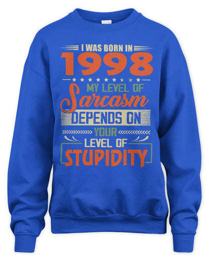 1998 HH89-K2 – Vintage Born to Be Sarcastic T-Shirt - Unisex Sweatshirt - Royal