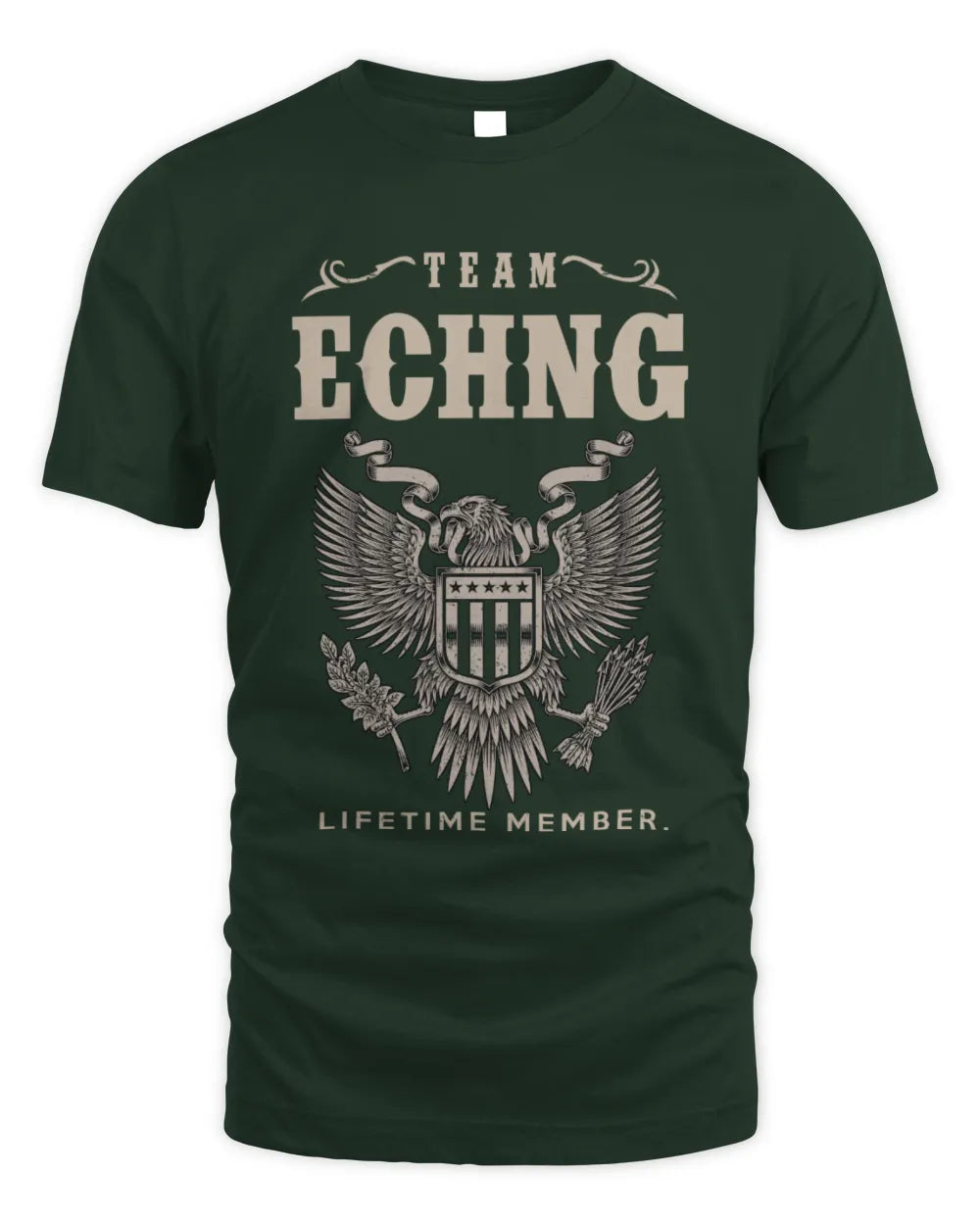ECHNG TP06-K82 – Personalized Classic Style Apparel “Team NAME Lifetime Member” - Unisex Standard T-Shirt - Forest Green