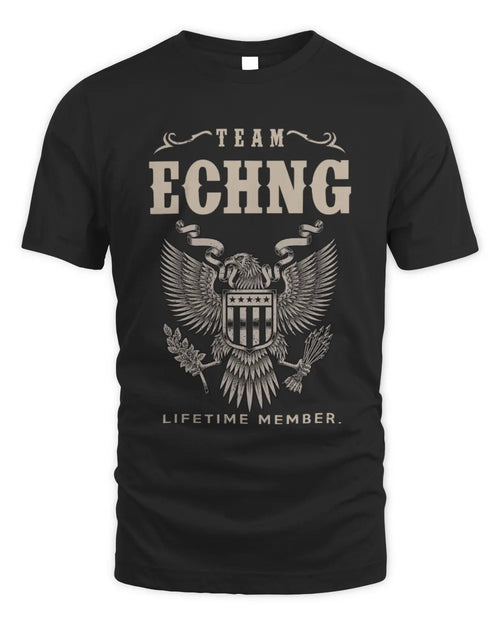 ECHNG TP06-K82 – Personalized Classic Style Apparel “Team NAME Lifetime Member” - Unisex Standard T-Shirt - Black