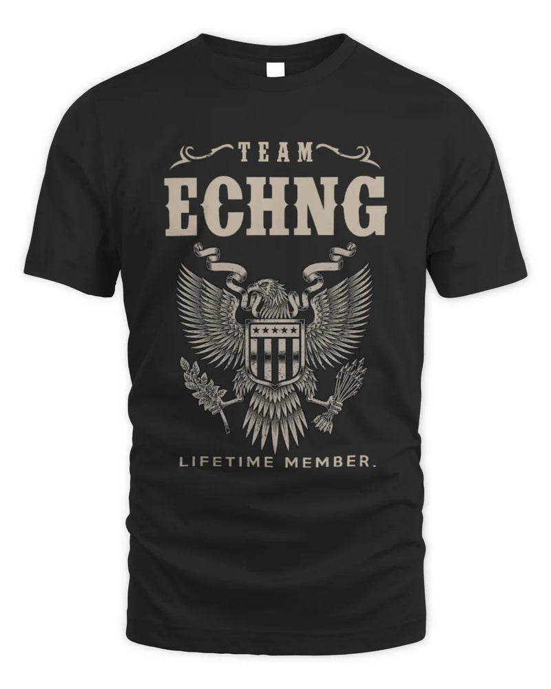 ECHNG TP06-K82 – Personalized Classic Style Apparel “Team NAME Lifetime Member” - Unisex Standard T-Shirt - Black