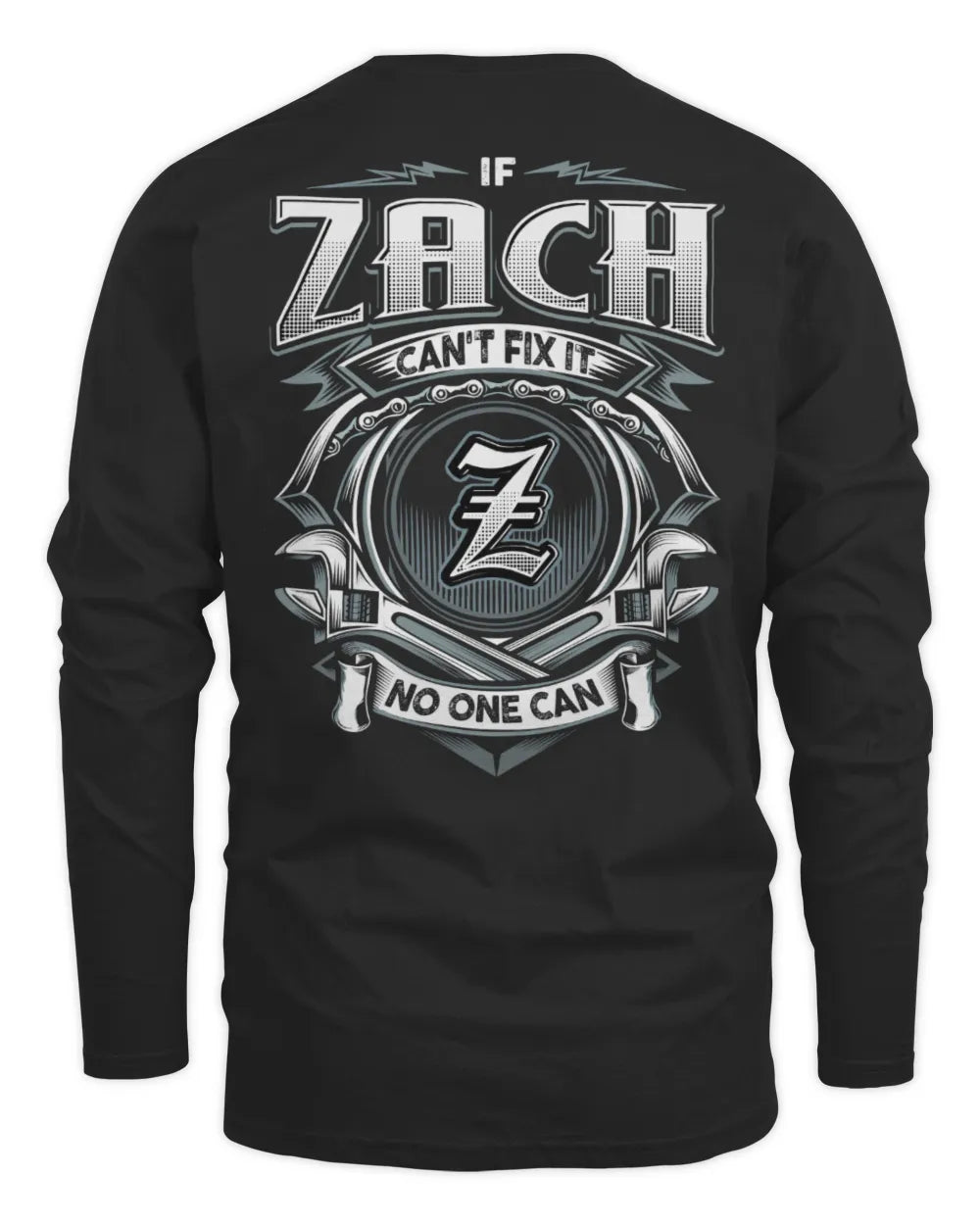 ZACH AP81-K4-626 - Personalized Ahmed Quote Apparel “If Ahmed Can't Fix It, No One Can” - Men's Long Sleeved T-Shirt - Black