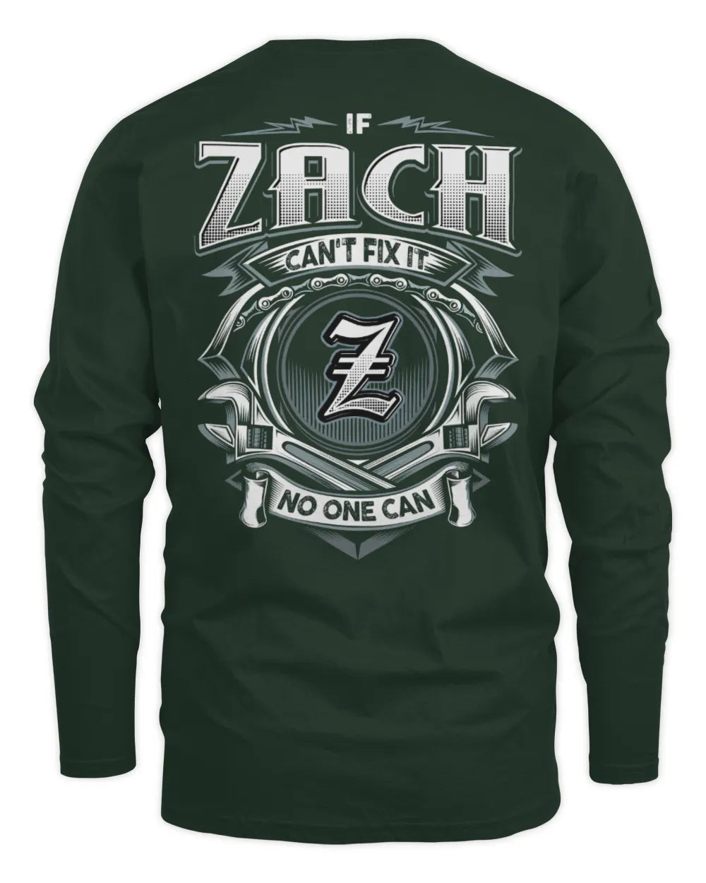 ZACH AP81-K4-626 - Personalized Ahmed Quote Apparel “If Ahmed Can't Fix It, No One Can” - Men's Long Sleeved T-Shirt - Forest Green
