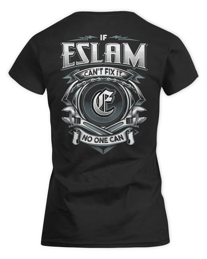 ESLAM AP81-K4-626 - Personalized Ahmed Quote Apparel “If Ahmed Can't Fix It, No One Can” - Women's Standard T-Shirt - Black