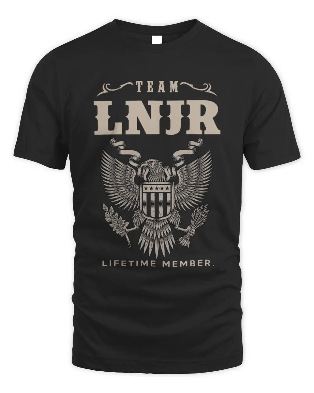 LNJR TP06-K82 – Personalized Classic Style Apparel “Team NAME Lifetime Member” - Unisex Standard T-Shirt - Black
