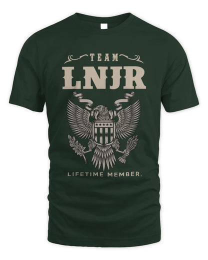 LNJR TP06-K82 – Personalized Classic Style Apparel “Team NAME Lifetime Member” - Unisex Standard T-Shirt - Forest Green