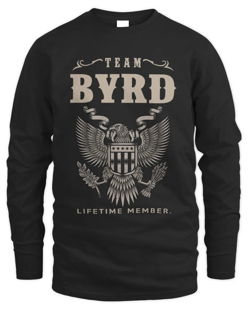 BYRD TP06-K82 – Personalized Classic Style Apparel “Team NAME Lifetime Member” - Men's Long Sleeved T-Shirt - Black