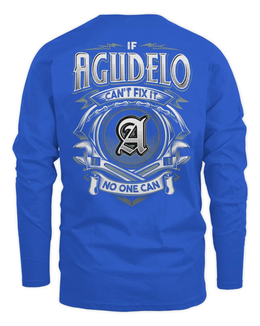 AGUDELO AP81-K4-626 - Personalized Ahmed Quote Apparel “If Ahmed Can't Fix It, No One Can” - Men's Long Sleeved T-Shirt - Royal
