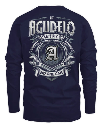 AGUDELO AP81-K4-626 - Personalized Ahmed Quote Apparel “If Ahmed Can't Fix It, No One Can” - Men's Long Sleeved T-Shirt - Navy