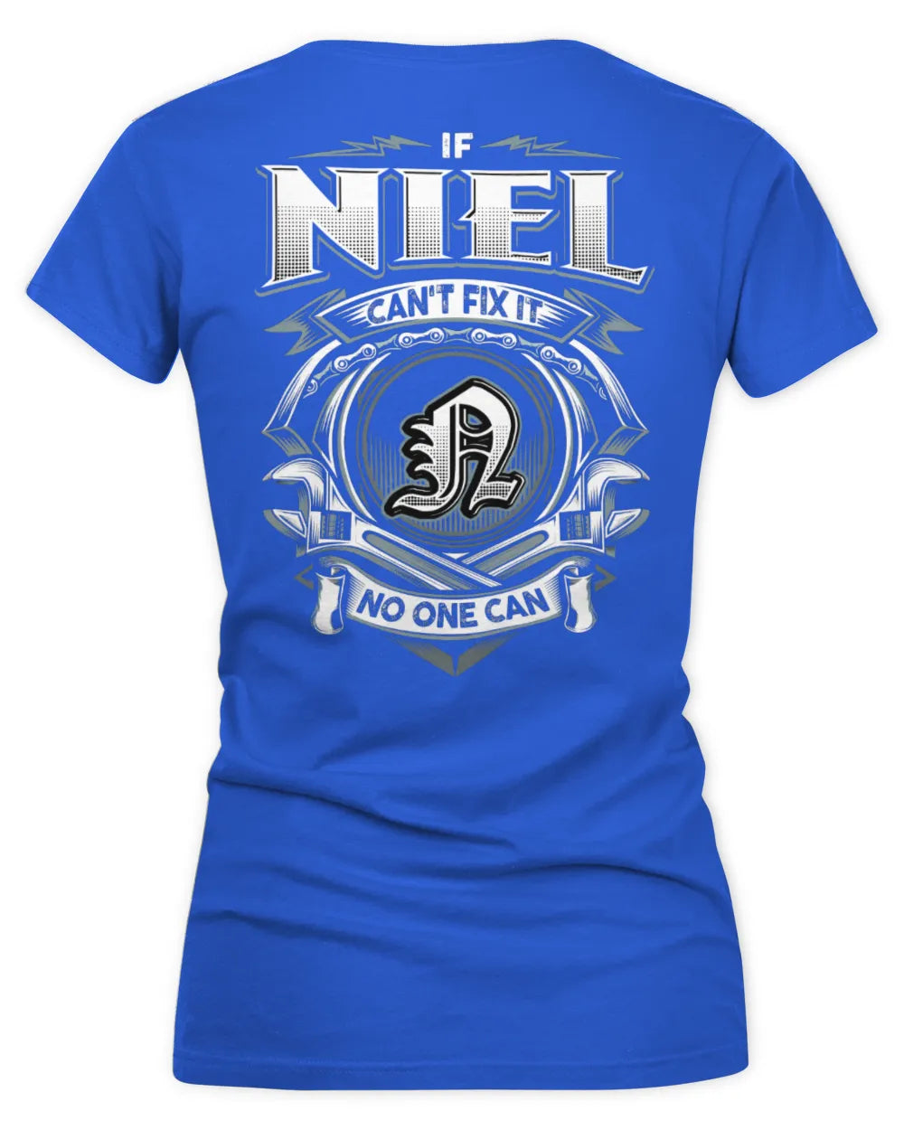 NIEL AP81-K4-626 - Personalized Ahmed Quote Apparel “If Ahmed Can't Fix It, No One Can” - Women's V-Neck T-Shirt - Royal