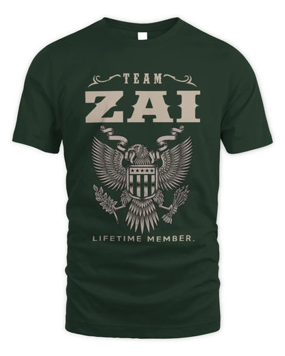 ZAI TP06-K82 – Personalized Classic Style Apparel “Team NAME Lifetime Member” - Unisex Standard T-Shirt - Forest Green