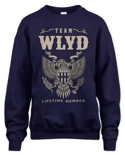 WLYD TP06-K82 – Personalized Classic Style Apparel “Team NAME Lifetime Member” - Unisex Sweatshirt - Navy