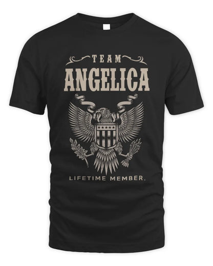 ANGELICA TP06-K82 – Personalized Classic Style Apparel “Team NAME Lifetime Member” - Unisex Standard T-Shirt - Black