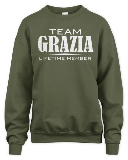 GRAZIA BL62-K4-128 - Personalized “Team NAME Lifetime Member” - Unisex Sweatshirt - Military Green
