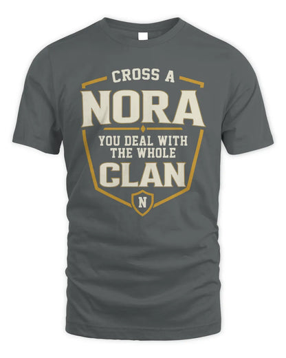 NORA NT1-K008 Cross A/An NAME, You Deal With the Whole Clan | Personalized Vintage T-Shirt - Unisex Standard T-Shirt - Charcoal