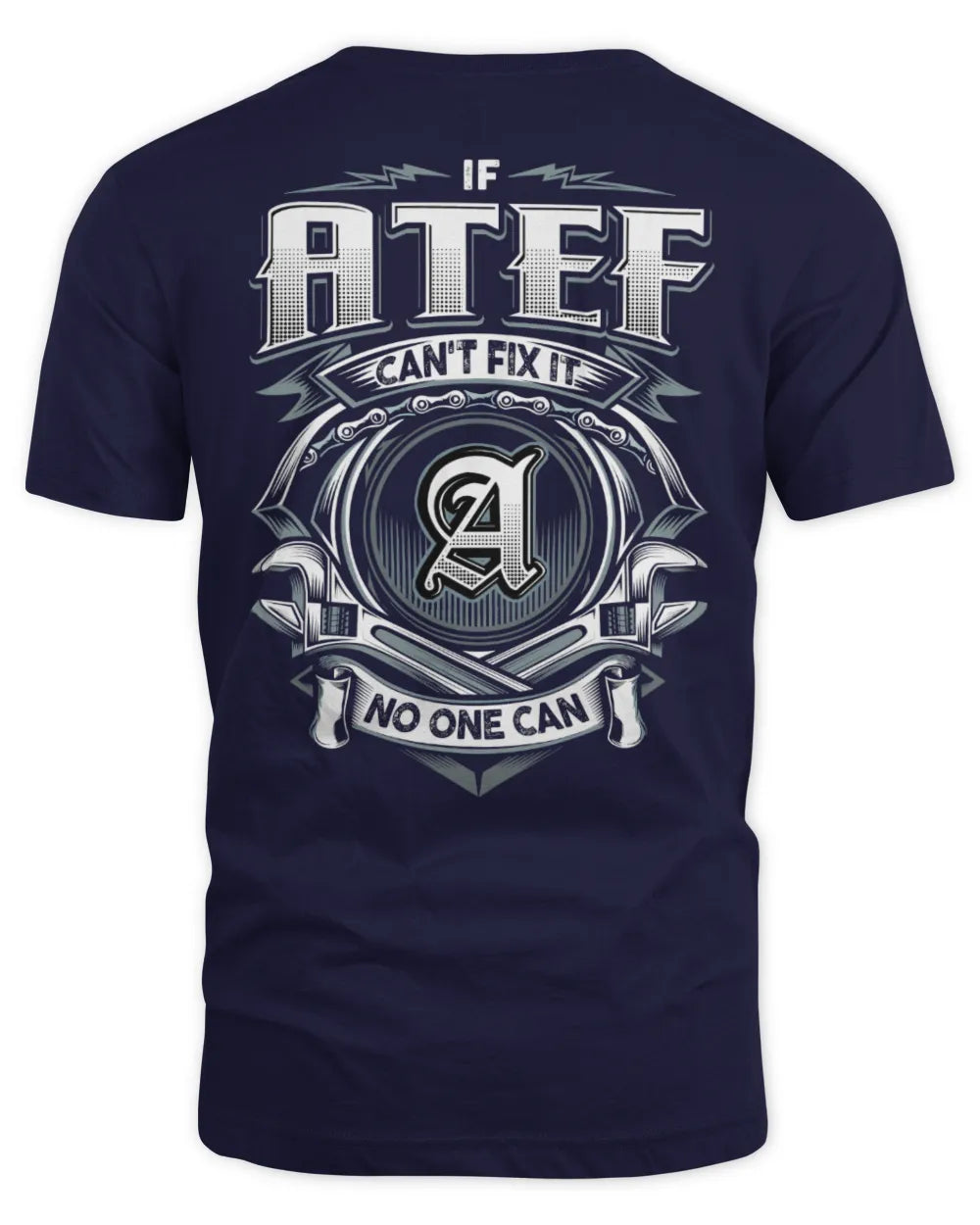 ATEF AP81-K4-626 - Personalized Ahmed Quote Apparel “If Ahmed Can't Fix It, No One Can” - Unisex Standard T-Shirt - Navy