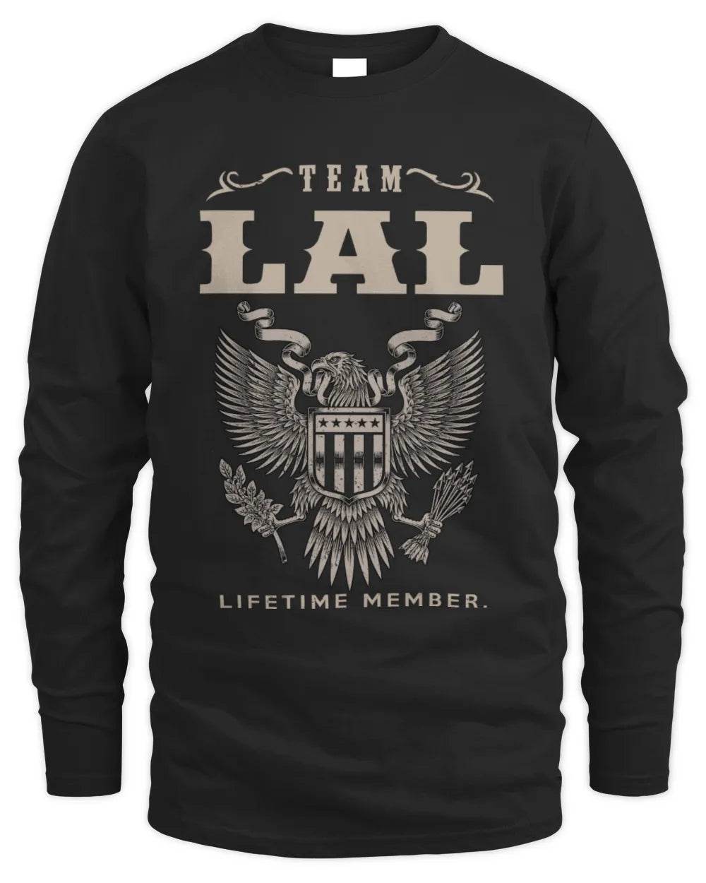 LAL TP06-K82 – Personalized Classic Style Apparel “Team NAME Lifetime Member” - Men's Long Sleeved T-Shirt - Black