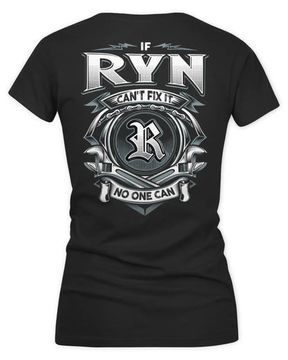 RYN AP81-K4-626 - Personalized Ahmed Quote Apparel “If Ahmed Can't Fix It, No One Can” - Women's V-Neck T-Shirt - Black