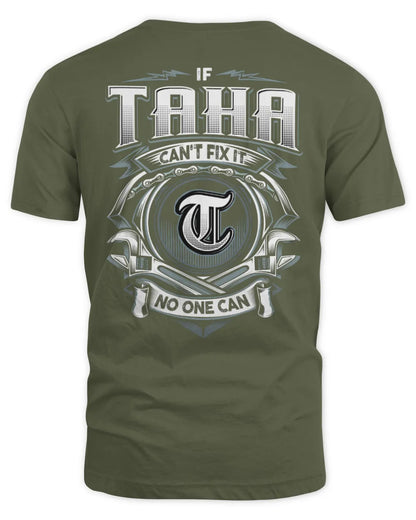 TAHA AP81-K4-626 - Personalized Ahmed Quote Apparel “If Ahmed Can't Fix It, No One Can” - Unisex Standard T-Shirt - Military Green
