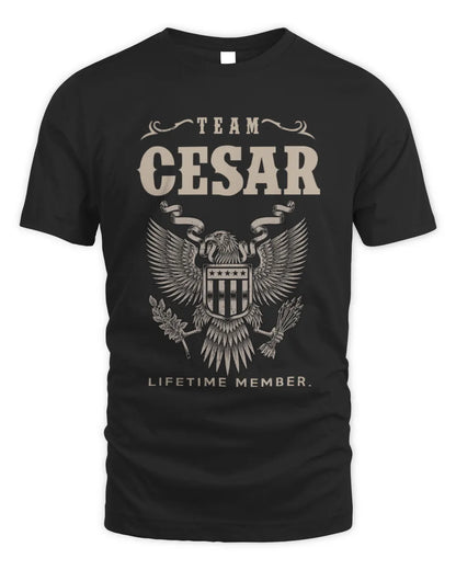 CESAR TP06-K82 – Personalized Classic Style Apparel “Team NAME Lifetime Member” - Unisex Standard T-Shirt - Black