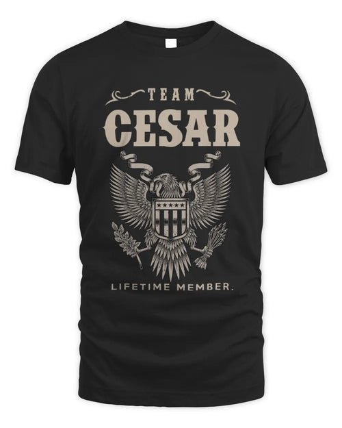 CESAR TP06-K82 – Personalized Classic Style Apparel “Team NAME Lifetime Member” - Unisex Standard T-Shirt - Black