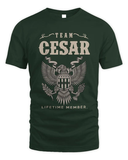 CESAR TP06-K82 – Personalized Classic Style Apparel “Team NAME Lifetime Member” - Unisex Standard T-Shirt - Forest Green