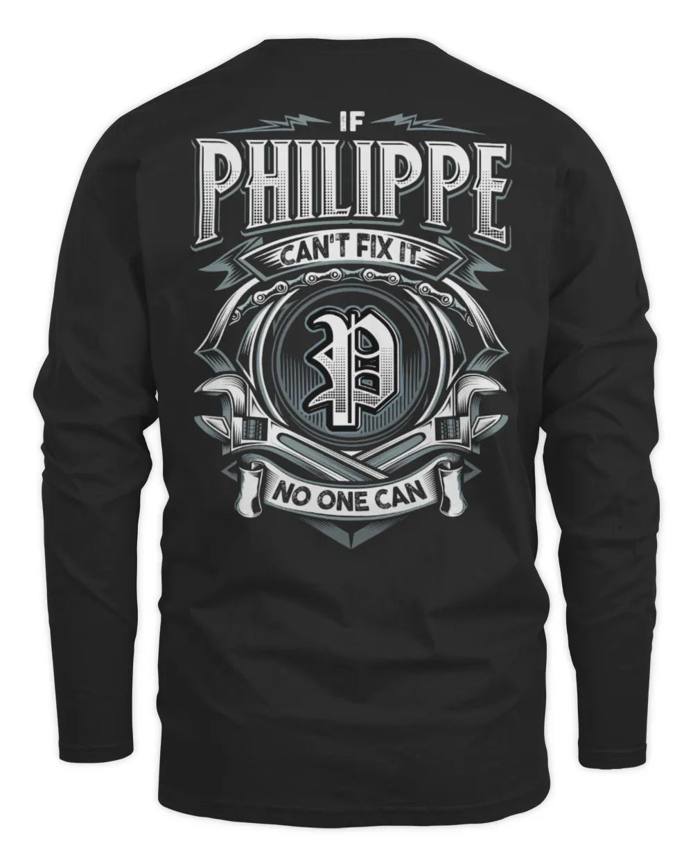PHILIPPE AP81-K4-626 - Personalized Ahmed Quote Apparel “If Ahmed Can't Fix It, No One Can” - Men's Long Sleeved T-Shirt - Black