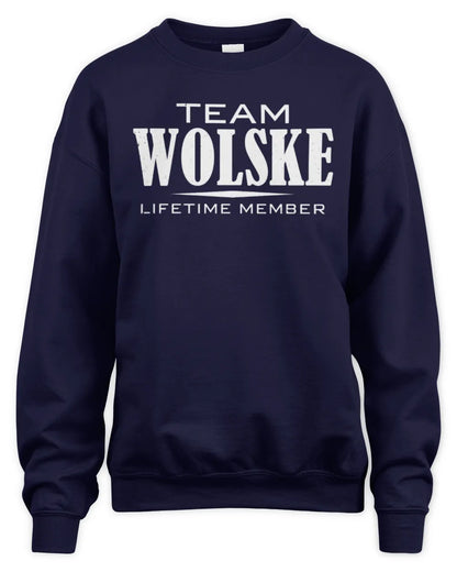 WOLSKE BL62-K4-128 - Personalized “Team NAME Lifetime Member” - Unisex Sweatshirt - Navy