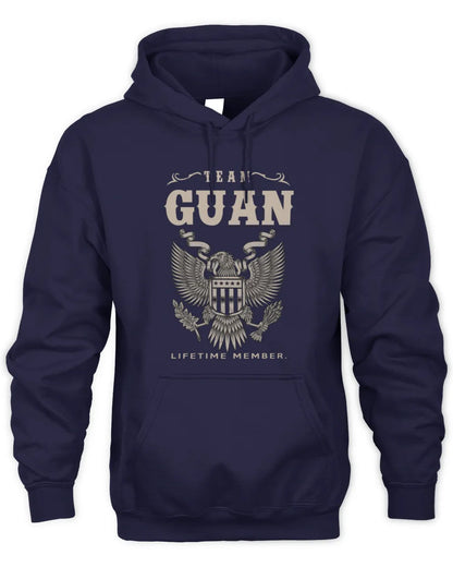GUAN TP06-K82 – Personalized Classic Style Apparel “Team NAME Lifetime Member” - Unisex Hoodie - Navy