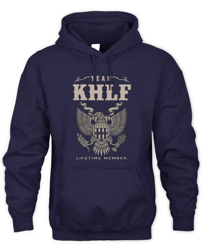 KHLF TP06-K82 – Personalized Classic Style Apparel “Team NAME Lifetime Member” - Unisex Hoodie - Navy