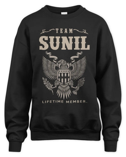 SUNIL TP06-K82 – Personalized Classic Style Apparel “Team NAME Lifetime Member” - Unisex Sweatshirt - Black