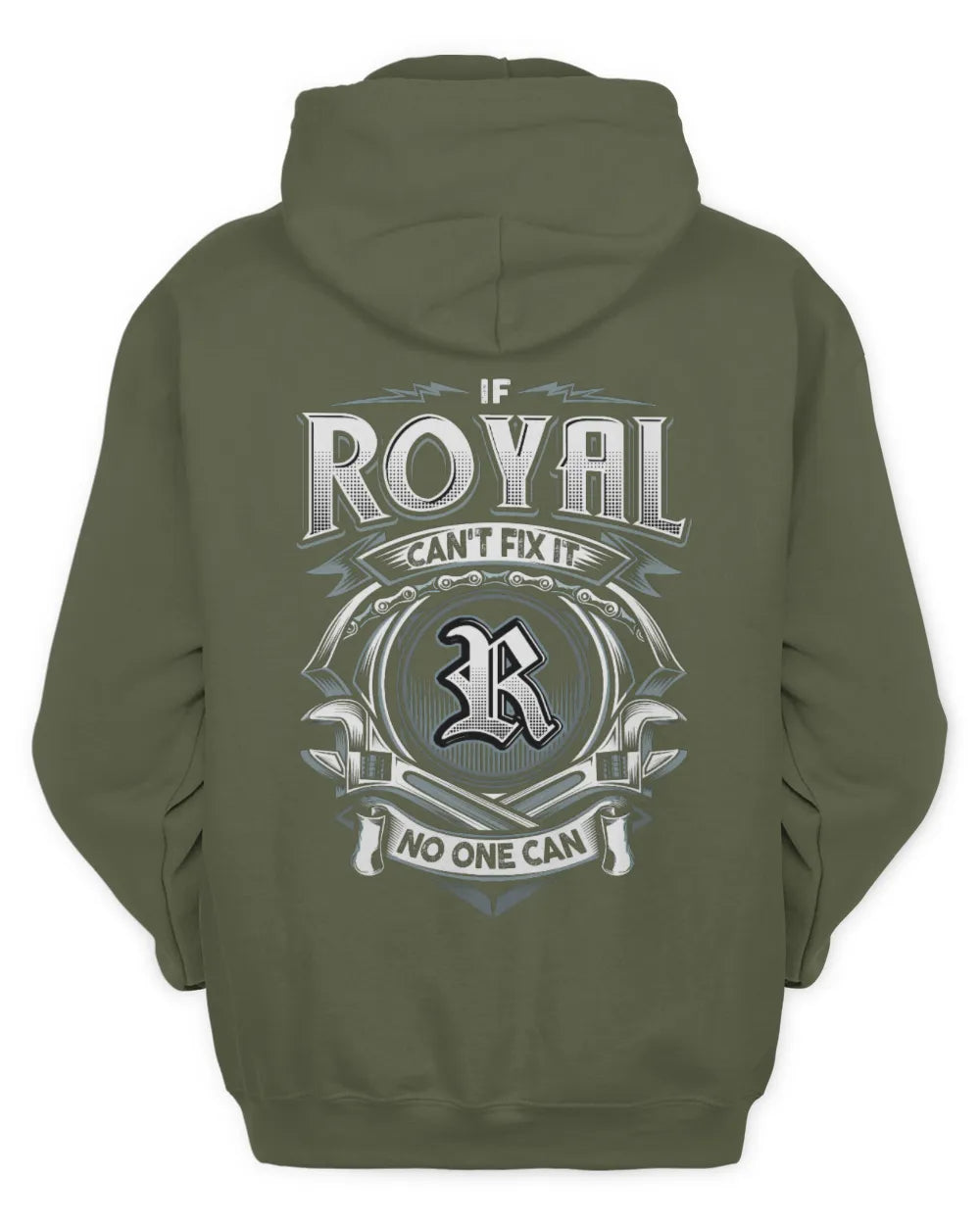 ROYAL AP81-K4-626 - Personalized Ahmed Quote Apparel “If Ahmed Can't Fix It, No One Can” - Unisex Hoodie - Military Green