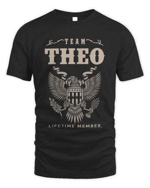 THEO TP06-K82 – Personalized Classic Style Apparel “Team NAME Lifetime Member” - Unisex Standard T-Shirt - Black
