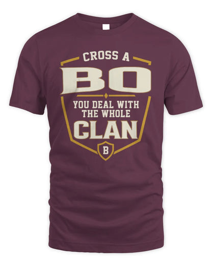 BO NT1-K008 Cross A/An NAME, You Deal With the Whole Clan | Personalized Vintage T-Shirt - Unisex Standard T-Shirt - Maroon