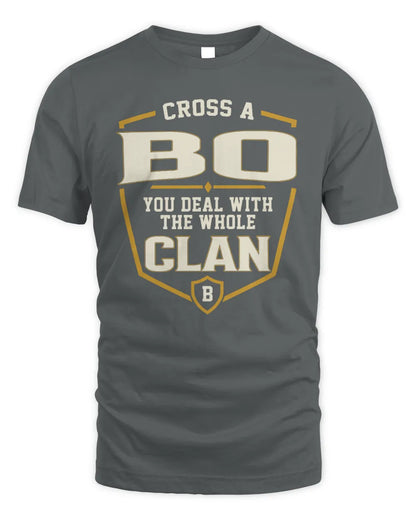 BO NT1-K008 Cross A/An NAME, You Deal With the Whole Clan | Personalized Vintage T-Shirt - Unisex Standard T-Shirt - Charcoal