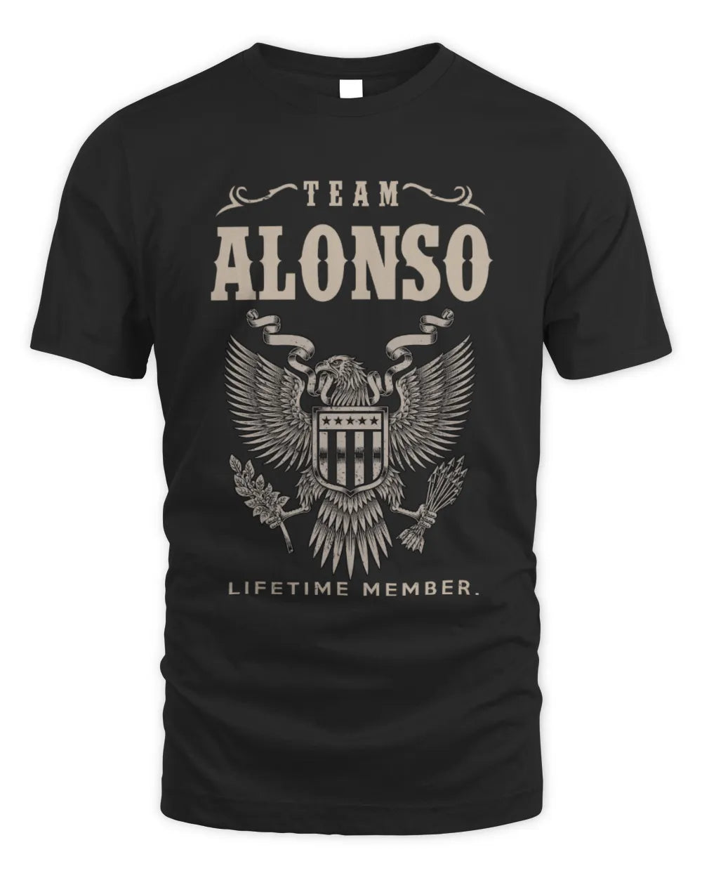 ALONSO TP06-K82 – Personalized Classic Style Apparel “Team NAME Lifetime Member” - Unisex Standard T-Shirt - Black