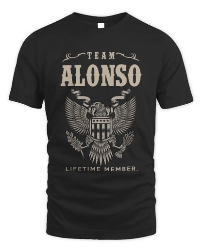 ALONSO TP06-K82 – Personalized Classic Style Apparel “Team NAME Lifetime Member” - Unisex Standard T-Shirt - Black