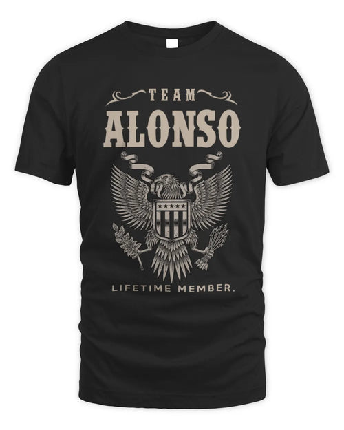 ALONSO TP06-K82 – Personalized Classic Style Apparel “Team NAME Lifetime Member” - Unisex Standard T-Shirt - Black