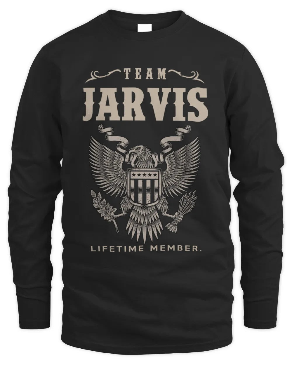 JARVIS TP06-K82 – Personalized Classic Style Apparel “Team NAME Lifetime Member” - Men's Long Sleeved T-Shirt - Black