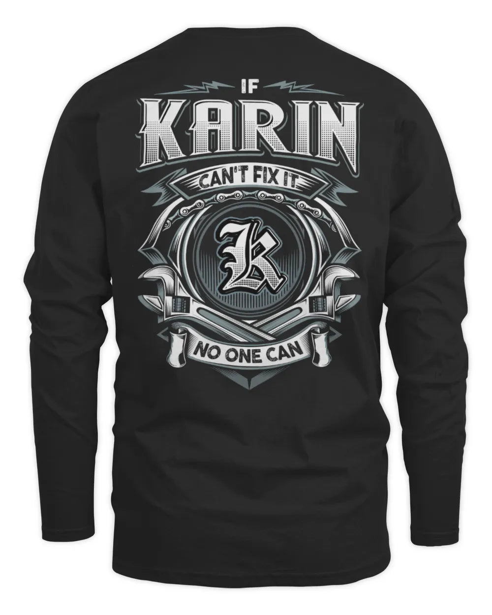 KARIN AP81-K4-626 - Personalized Ahmed Quote Apparel “If Ahmed Can't Fix It, No One Can” - Men's Long Sleeved T-Shirt - Black