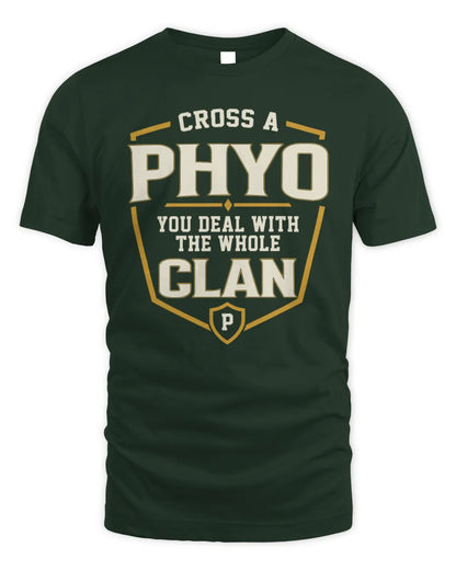 PHYO NT1-K008 Cross A/An NAME, You Deal With the Whole Clan | Personalized Vintage T-Shirt - Unisex Standard T-Shirt - Forest Green