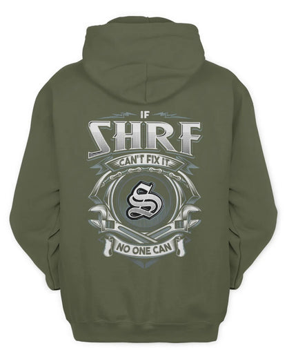 SHRF AP81-K4-626 - Personalized Ahmed Quote Apparel “If Ahmed Can't Fix It, No One Can” - Unisex Hoodie - Military Green