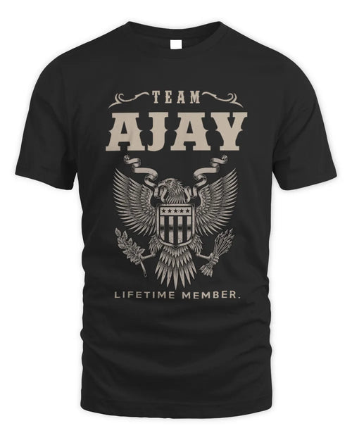 AJAY TP06-K82 – Personalized Classic Style Apparel “Team NAME Lifetime Member” - Unisex Standard T-Shirt - Black