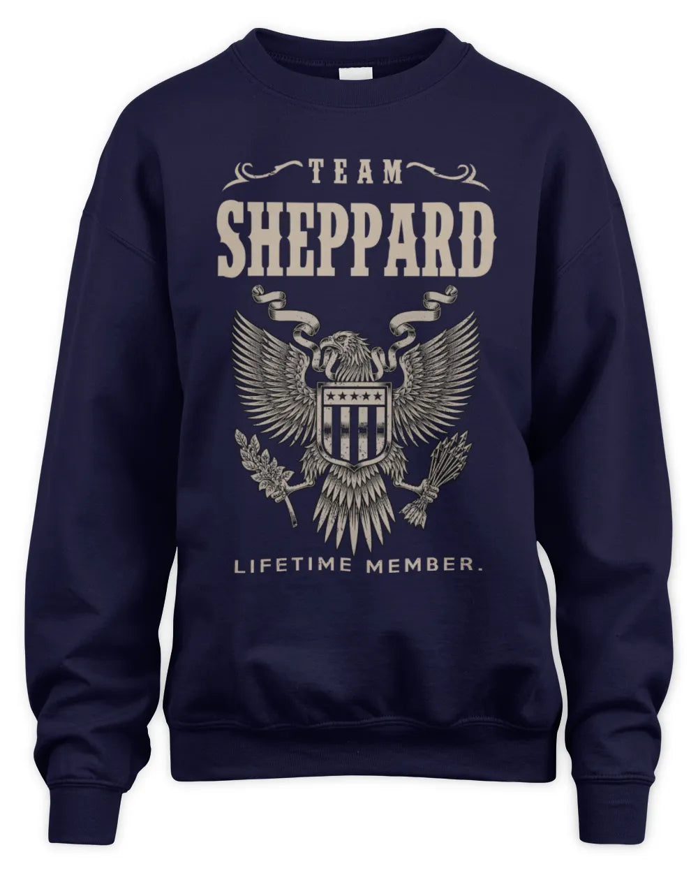 SHEPPARD TP06-K82 – Personalized Classic Style Apparel “Team NAME Lifetime Member” - Unisex Sweatshirt - Navy