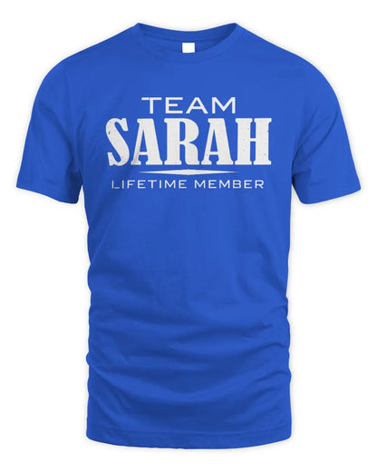 SARAH BL62-K4-128 - Personalized “Team NAME Lifetime Member” - Unisex Standard T-Shirt - Royal