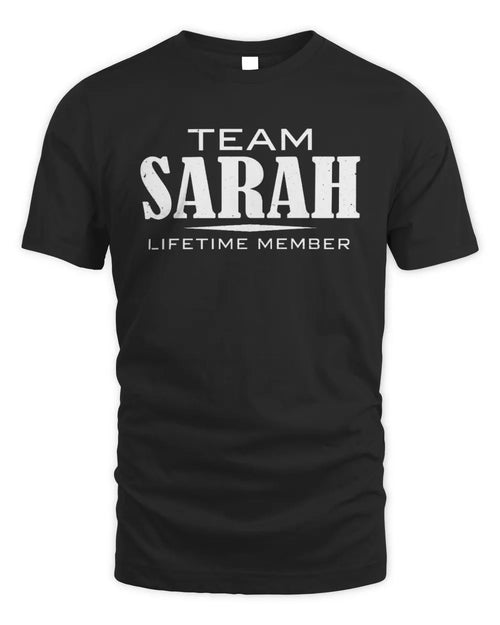 SARAH BL62-K4-128 - Personalized “Team NAME Lifetime Member” - Unisex Standard T-Shirt - Black