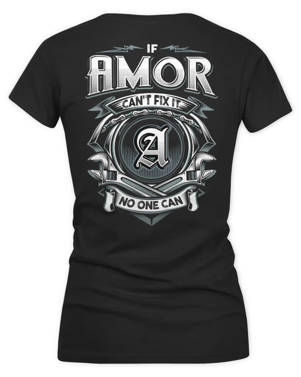 AMOR AP81-K4-626 - Personalized Ahmed Quote Apparel “If Ahmed Can't Fix It, No One Can” - Women's V-Neck T-Shirt - Black