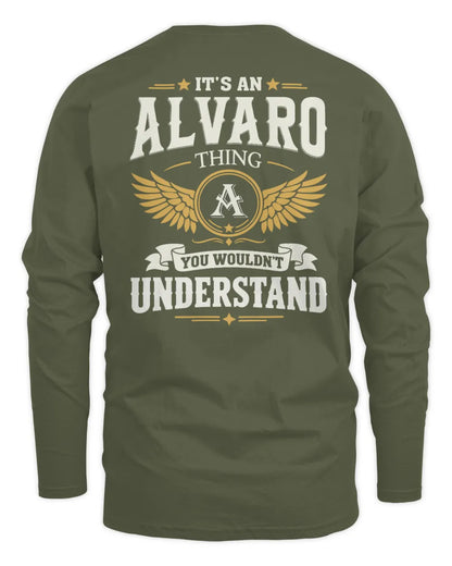 ALVARO KT06-M008 It’s a [NAME] Thing – You Wouldn’t Understand | Personalized Vintage T-Shirt - Men's Long Sleeved T-Shirt - Military Green