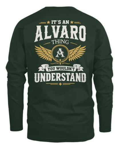 ALVARO KT06-M008 It’s a [NAME] Thing – You Wouldn’t Understand | Personalized Vintage T-Shirt - Men's Long Sleeved T-Shirt - Forest Green