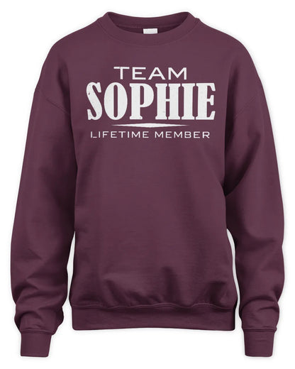 SOPHIE BL62-K4-128 - Personalized “Team NAME Lifetime Member” - Unisex Sweatshirt - Maroon